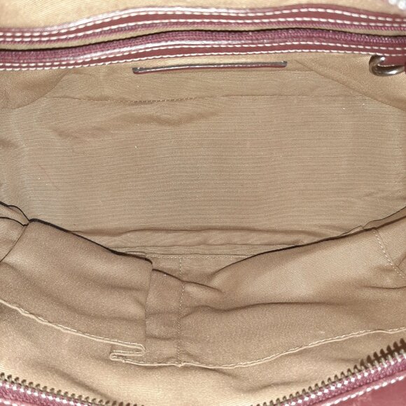 Vintage Coach Hampton Satchel 7555 Shoulder Bag Burgundy Leather - Picture 13 of 16